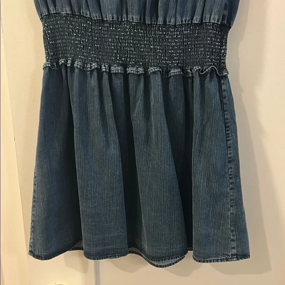 Rails Ruffled Denim Dress, Size Large - Picture 5 of 11